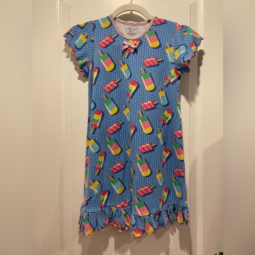 Sara’s Print Blue Ice Cream Print Nightgown size 8